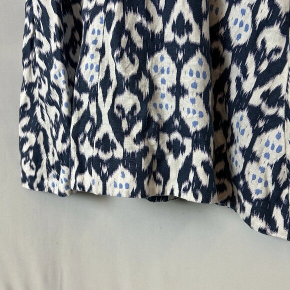 GAP Women's Blue and White Sleeveless Sundress with V-Neck Pockets and Side Zipp - Picture 10 of 10